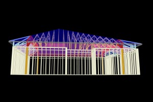 asymmetrical hipped roof framing model