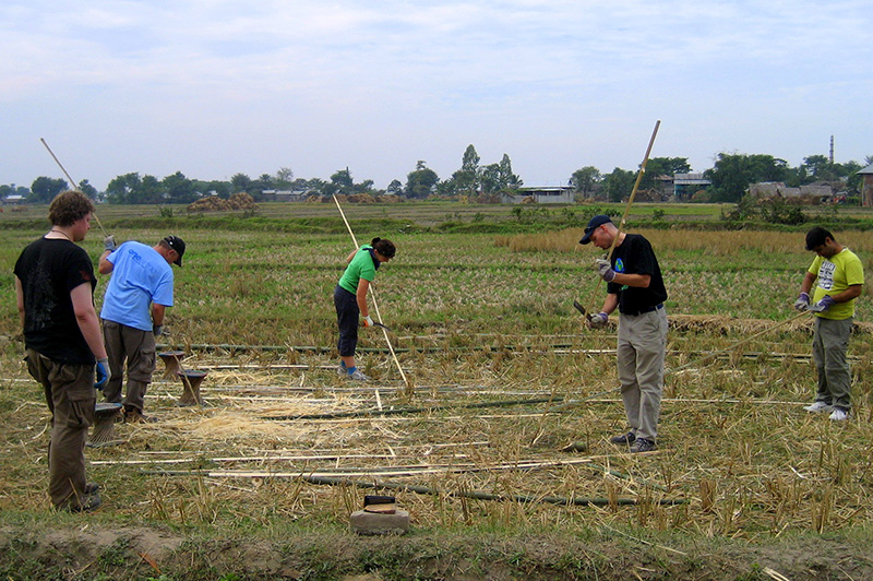 Bamboo house construction