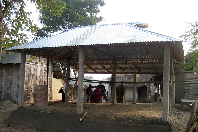 Bamboo house construction