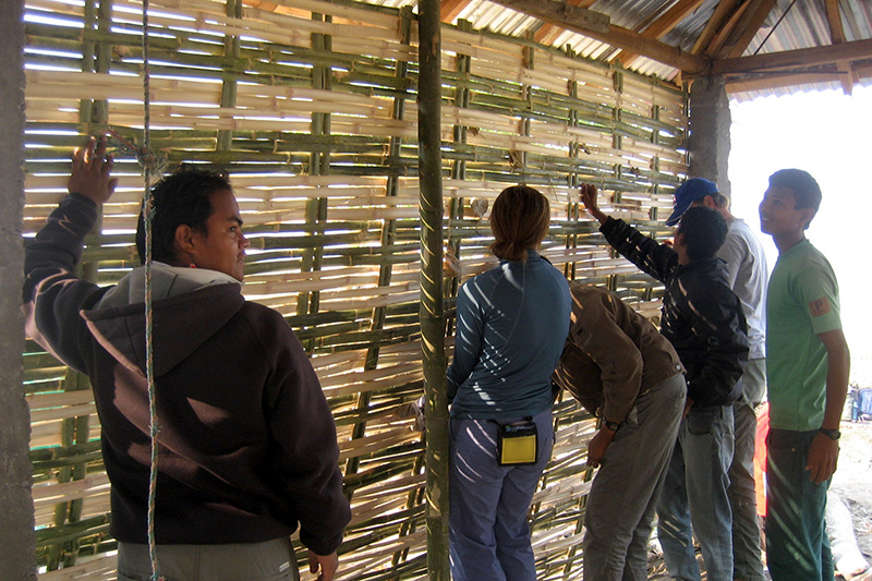 Bamboo house construction