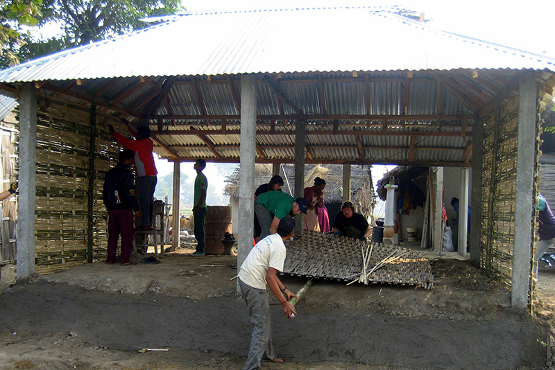 Bamboo house construction