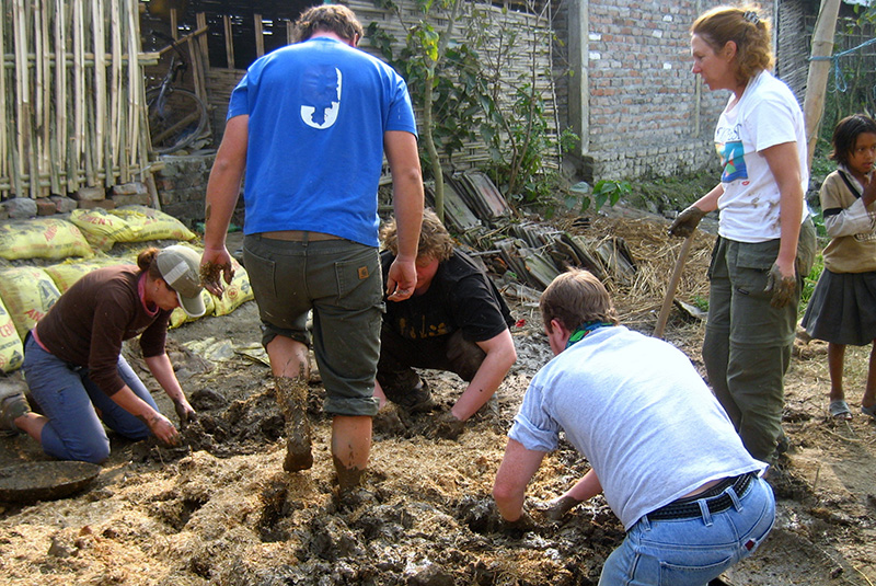 Bamboo house construction