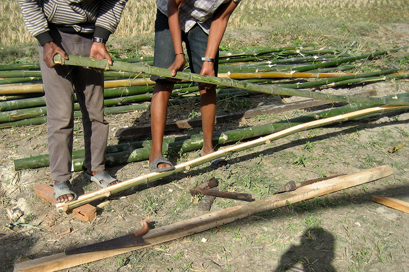 Bamboo house construction