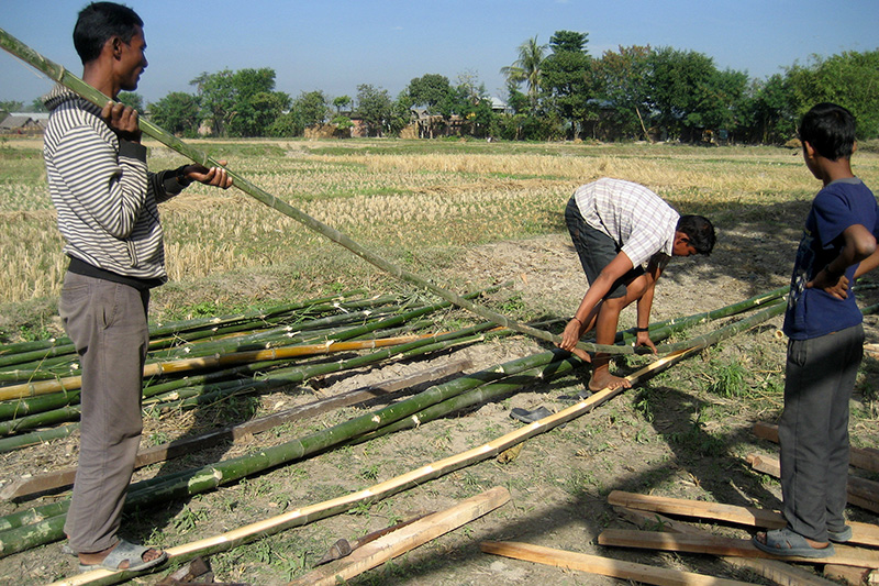 Bamboo house construction