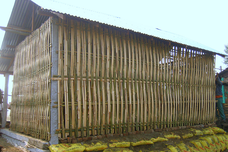 Bamboo house construction
