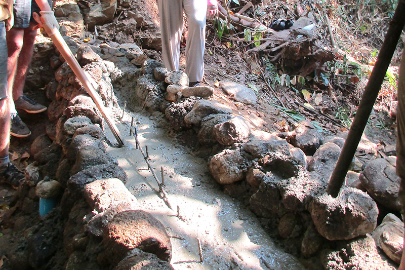 Building a check dam in Thailand