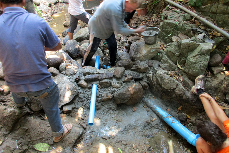 Building a check dam in Thailand