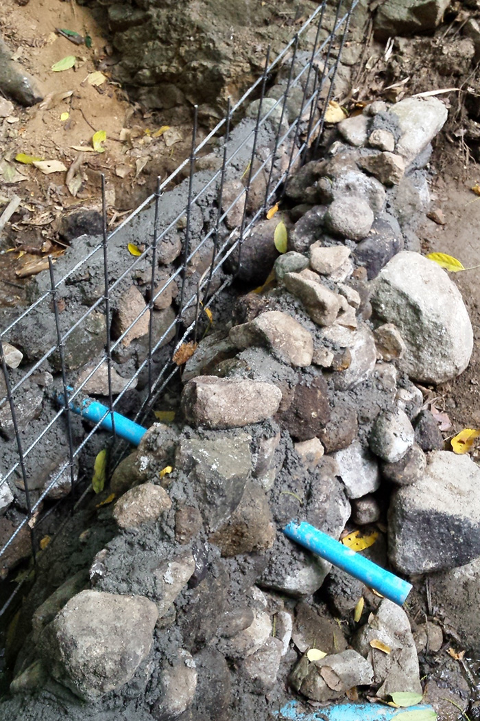 Building a check dam in Thailand