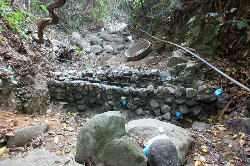 Building a check dam in Thailand