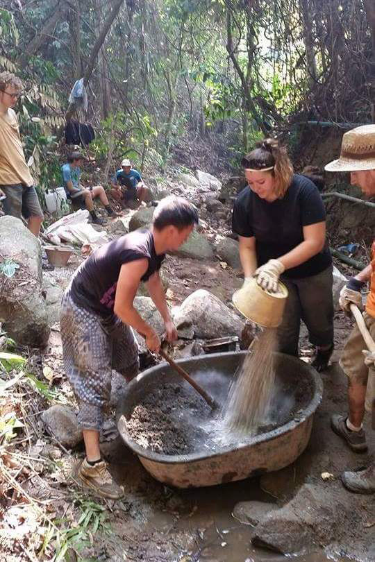 Building a check dam in Thailand
