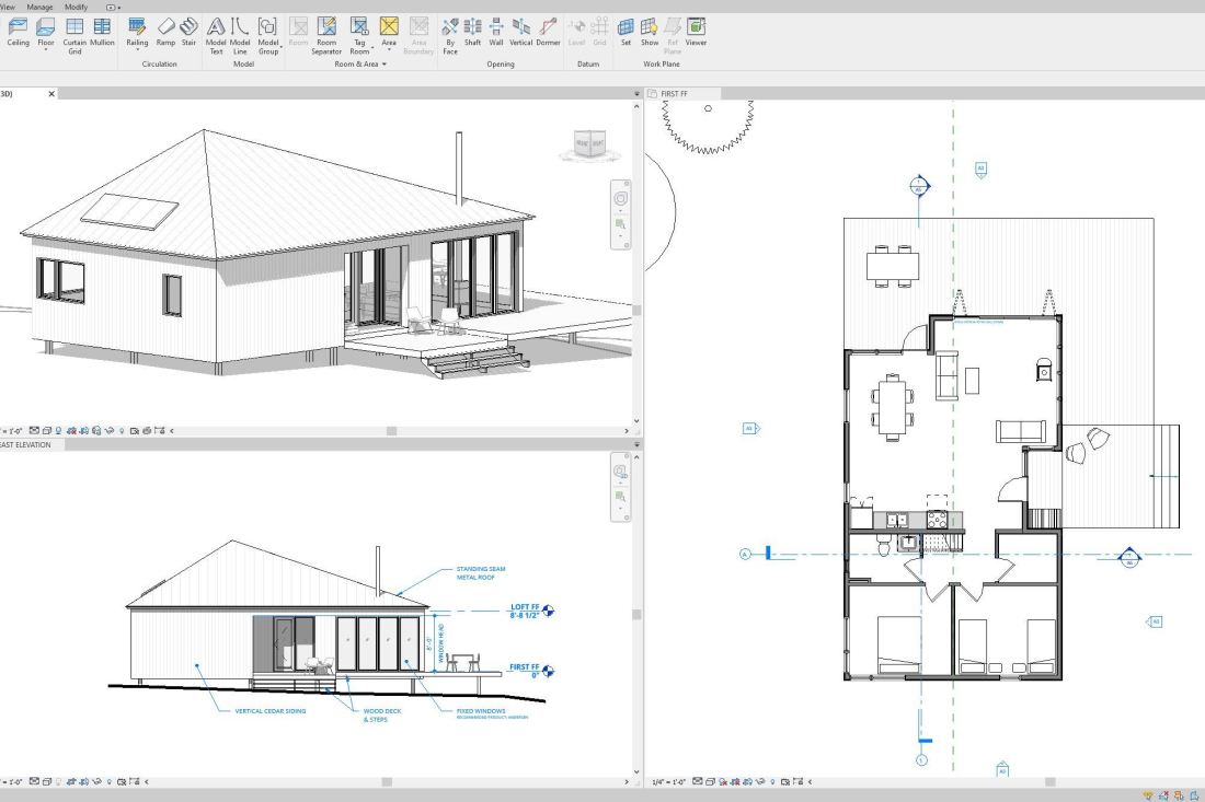 Off-grid Cabin Floor Plan & Exterior Design