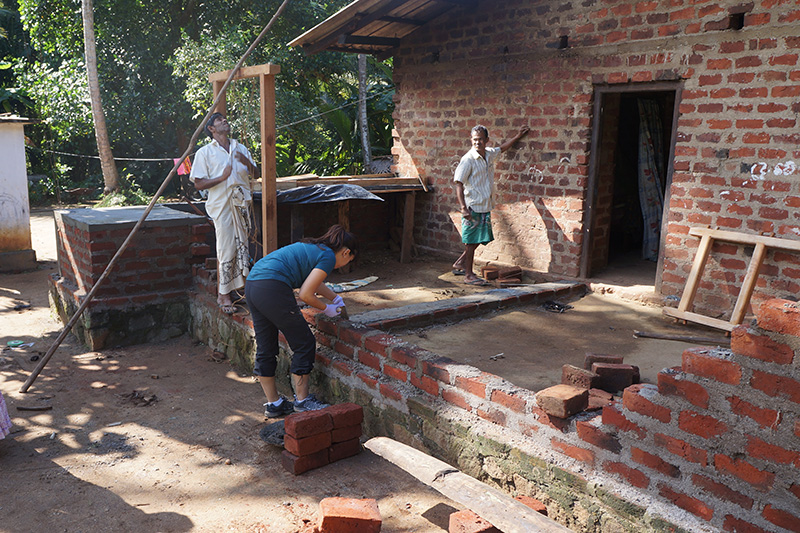 Sri Lanka clay brick house construction