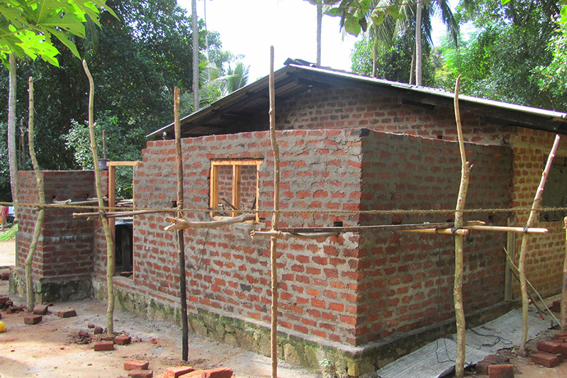 Sri Lanka clay brick house construction