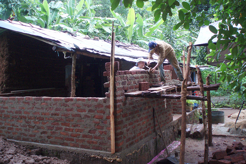 Sri Lanka clay brick house construction