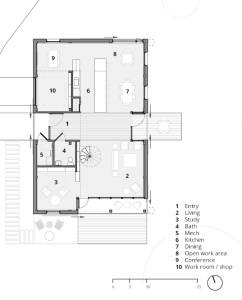 Concept floor plan for a live work barn conversion