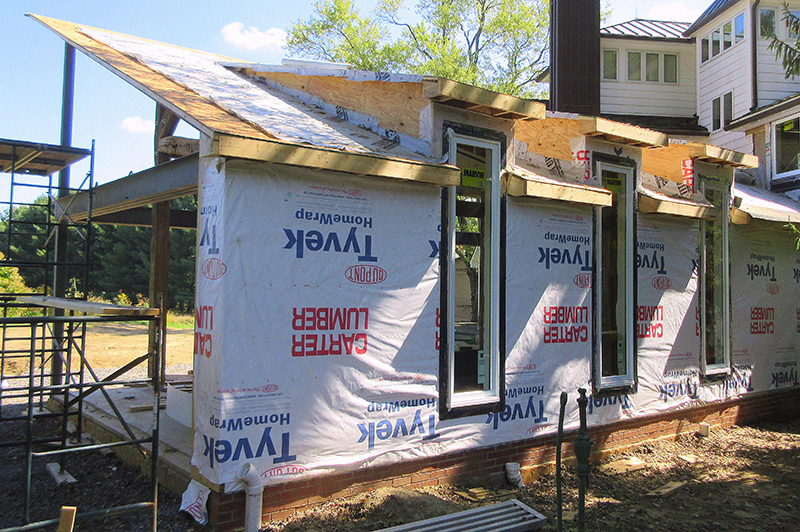 Exterior stud wall framing