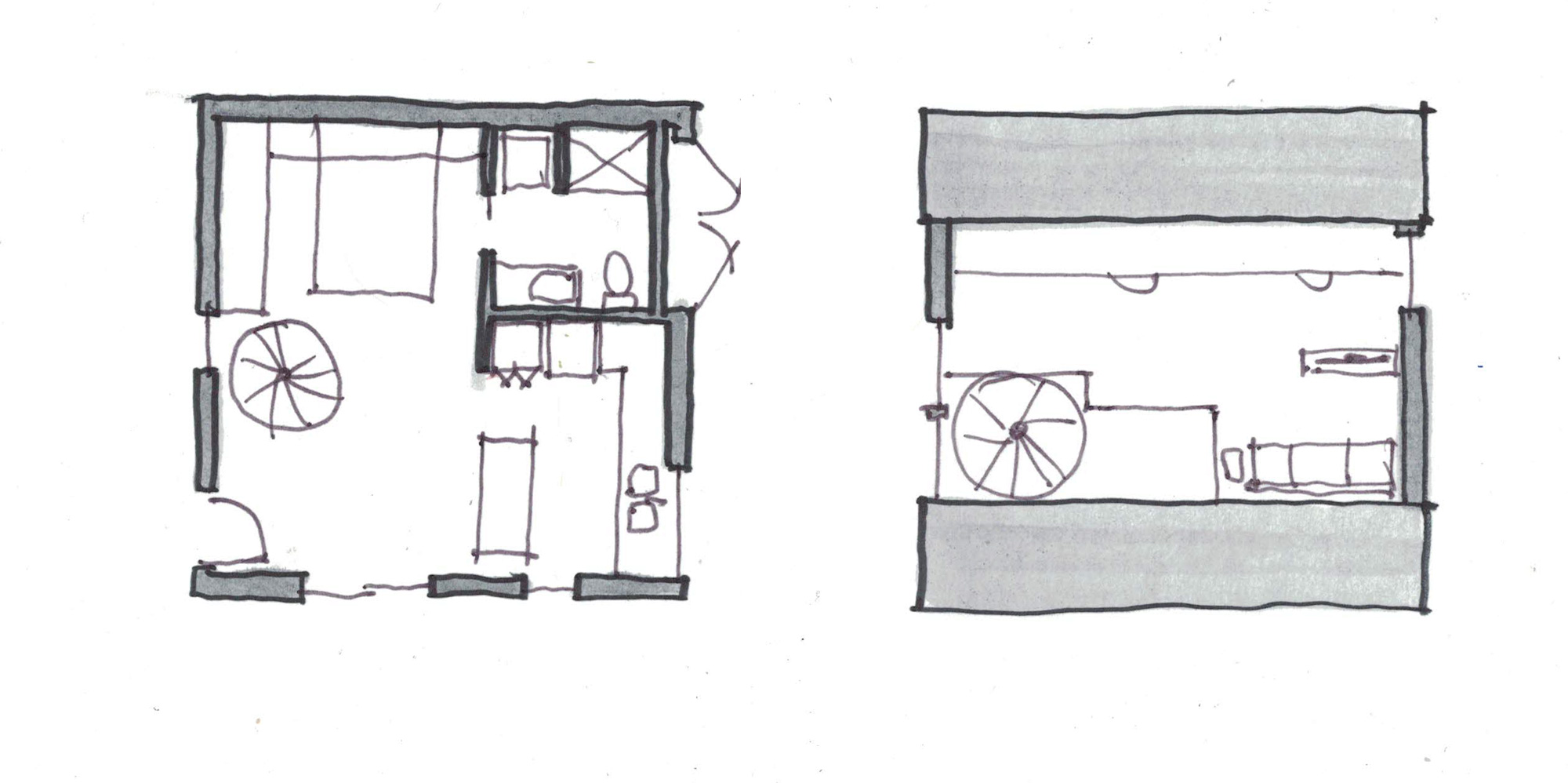 Huron ADU - floor plan sketches
