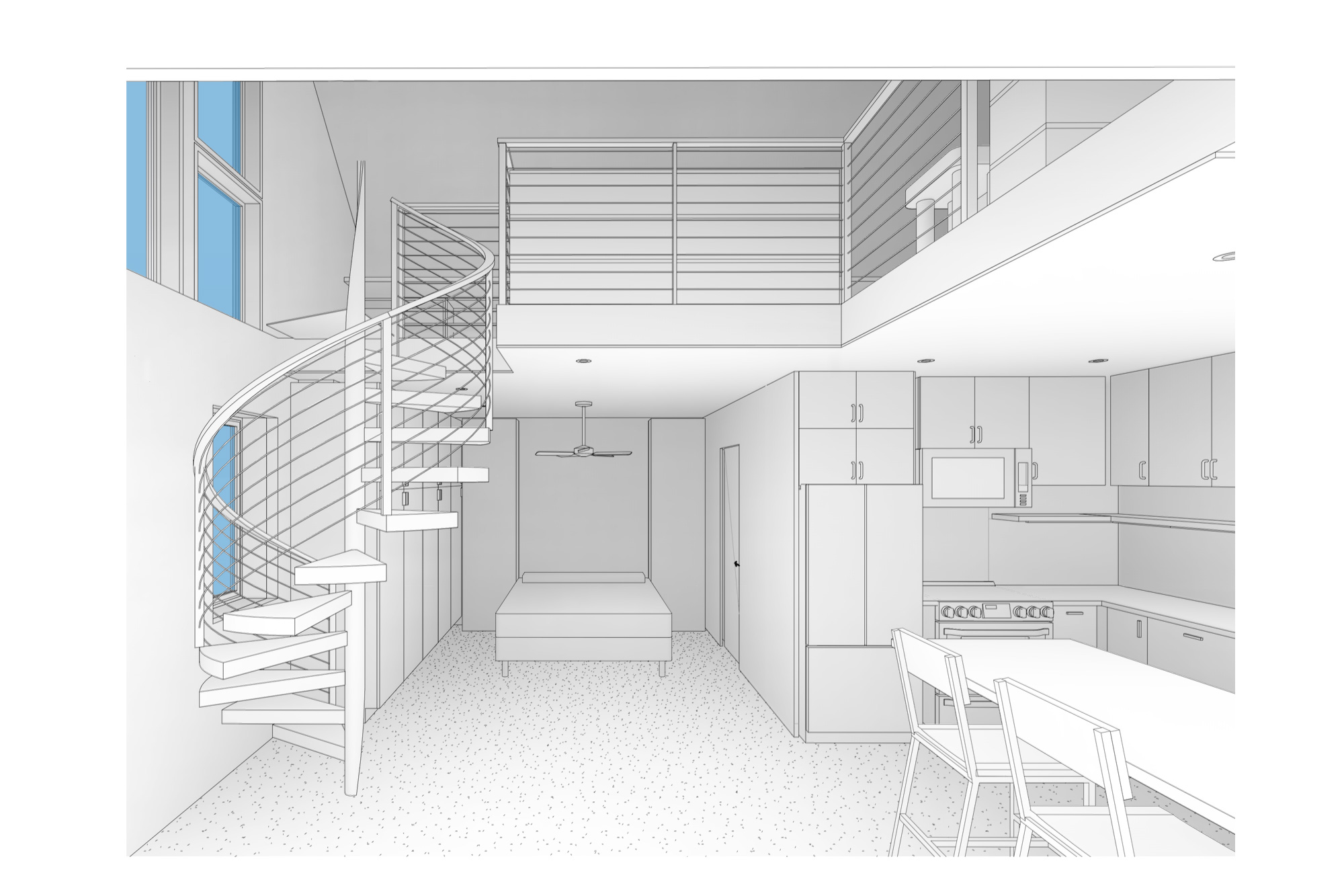 Huron ADU interior perspective