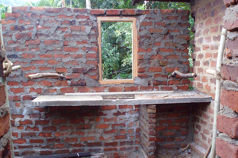 Sri Lanka clay brick house construction