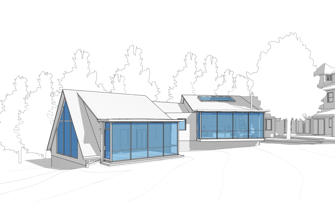 Modern House Addition in Western PA exterior rendering