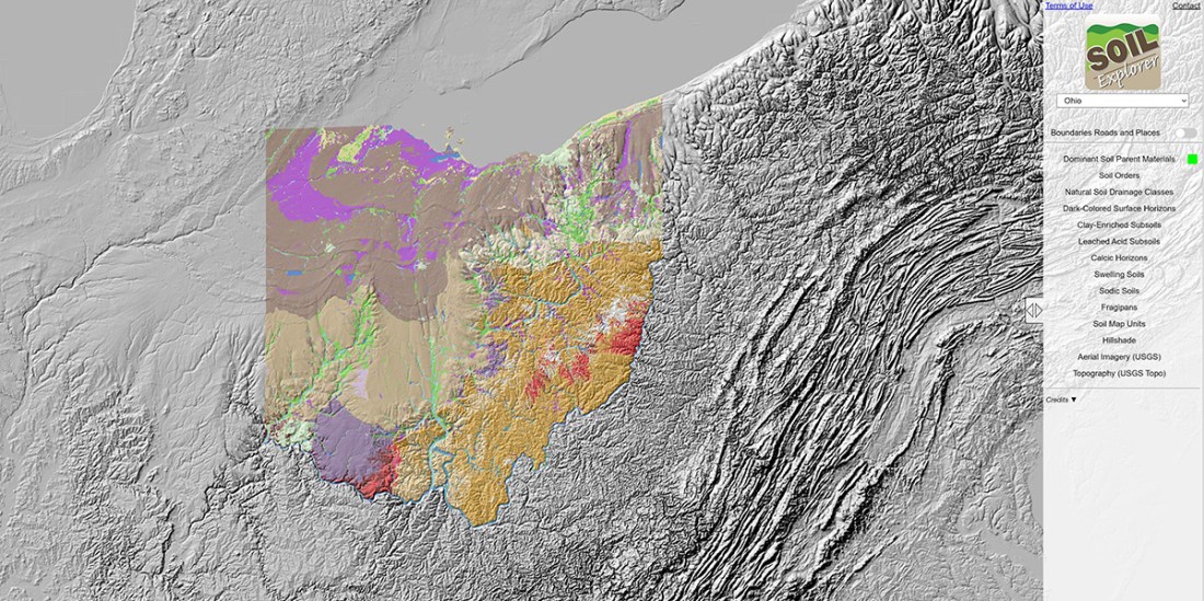 map of soil regions in Ohio