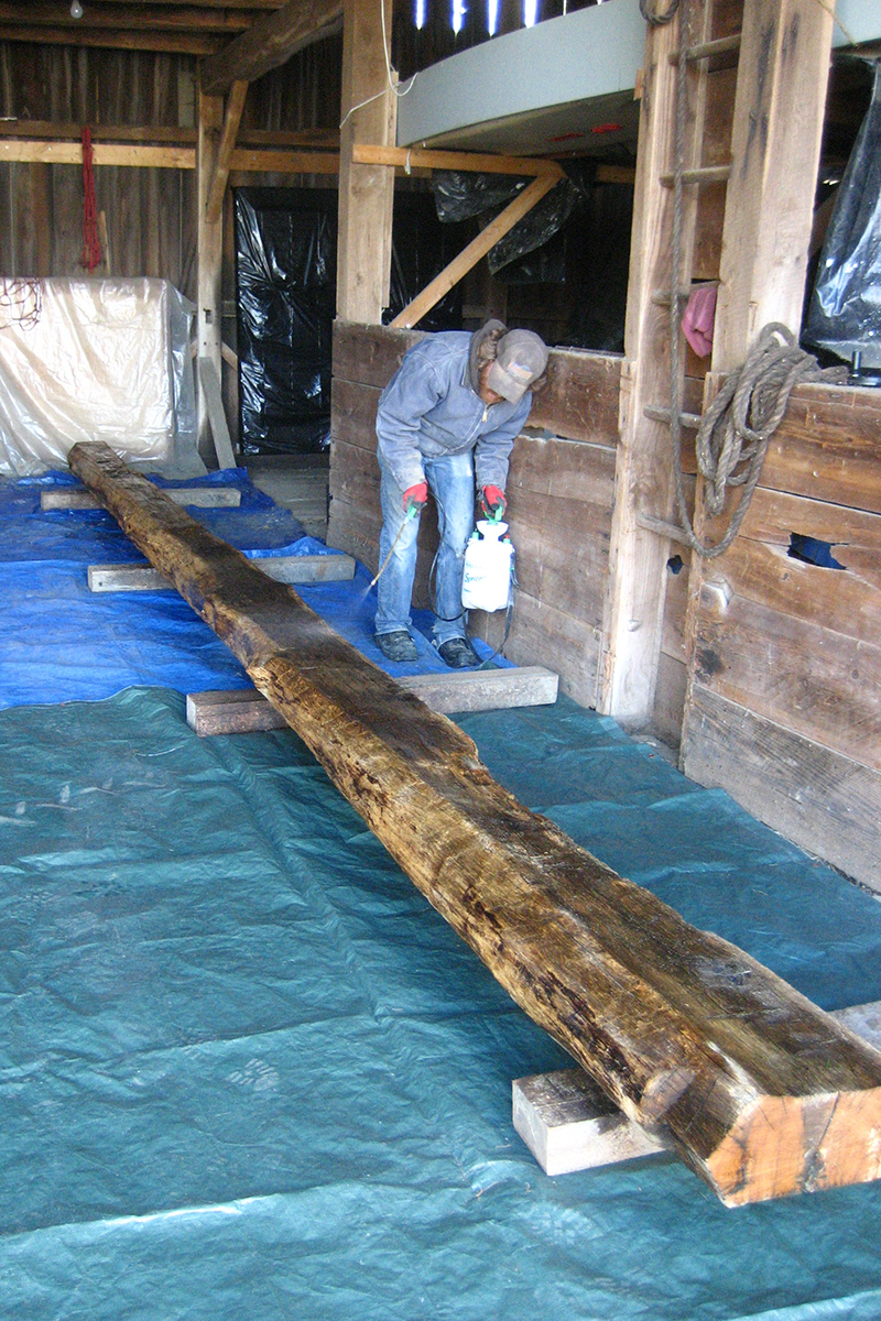 Reclaimed wood fumigation