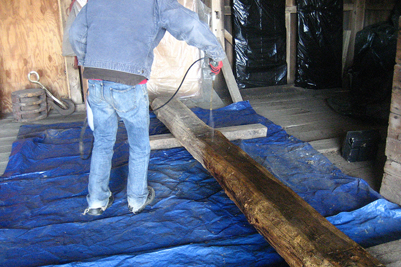 Reclaimed wood fumigation