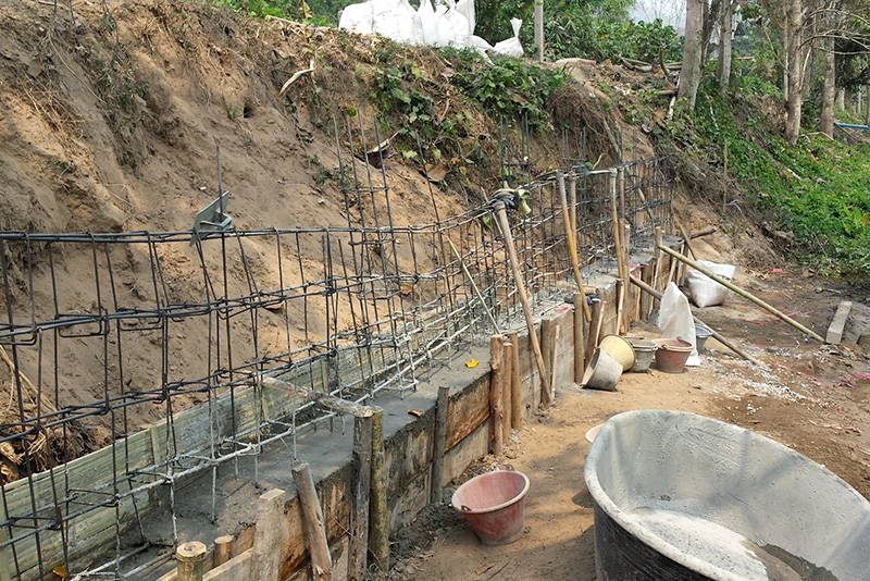 Retaining Wall Road Repair in Thailand