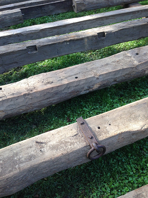 salvaged timber beams
