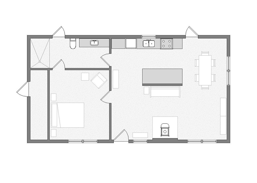 Simple Modern Cabin - floor plan