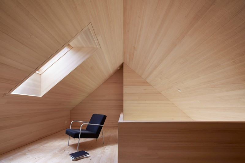 Simple modern gable roof loft space
