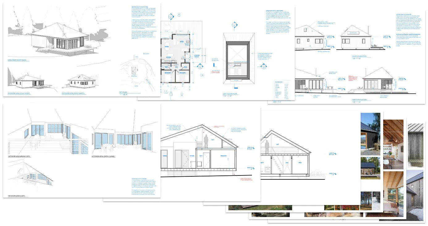 small modern home - design concept drawings