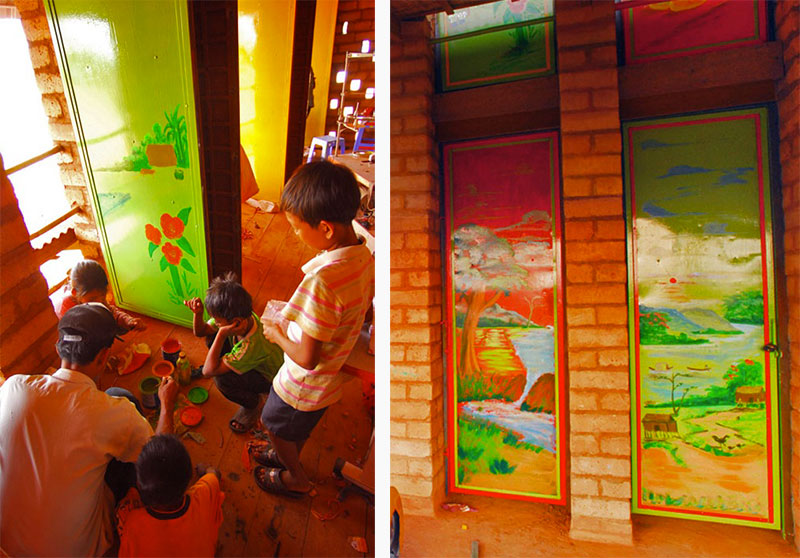 Sra Pou Vocational School painted doors