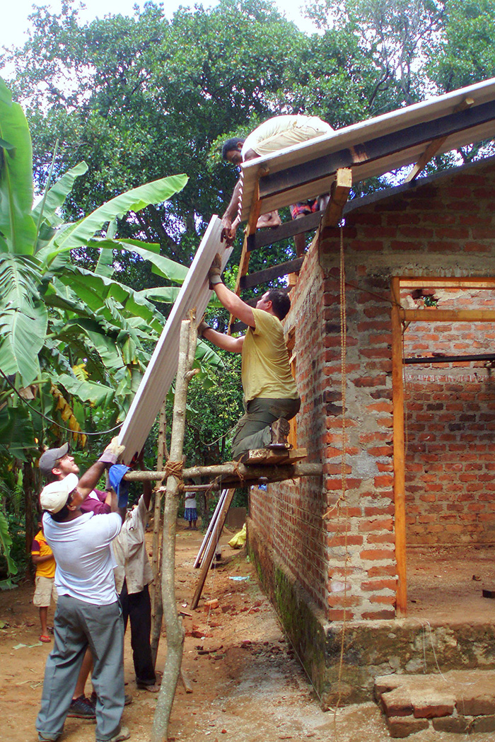 Sri Lanka clay brick house construction