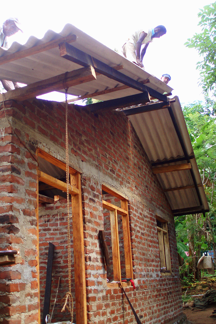 Sri Lanka clay brick house construction