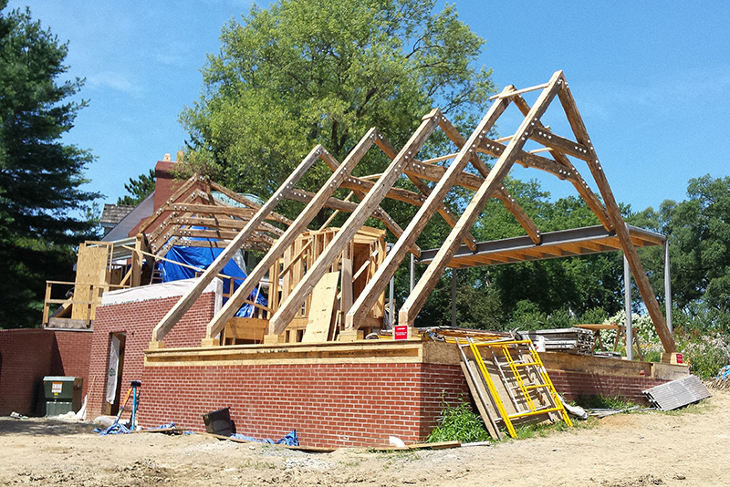 Timber frame erection