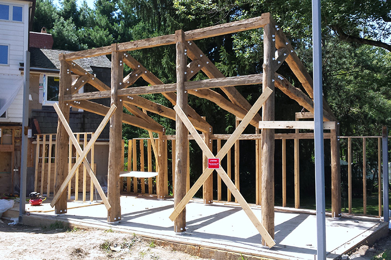 Timber frame erection