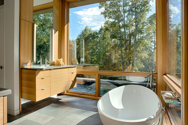 Wood window wall frame