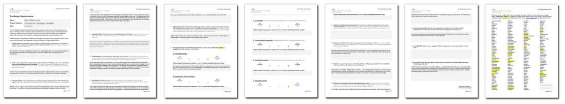 Behind the Design Concept: Howard Addition client questionnaire