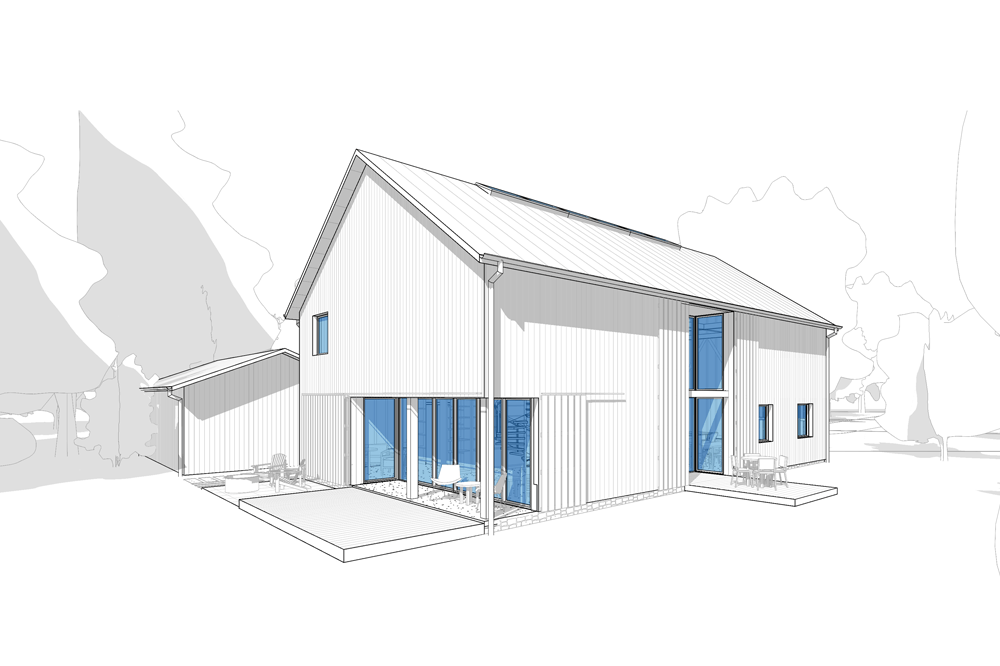 Live Work Barn Conversion 3D Perspective