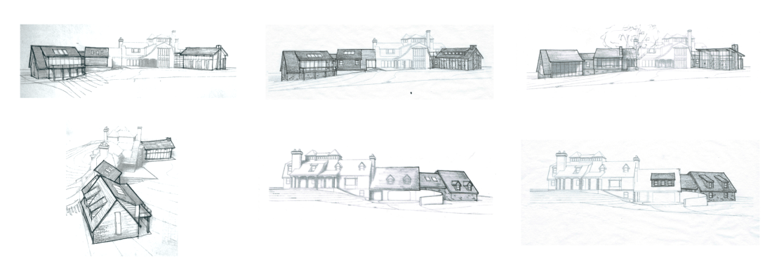 Modern House Addition in Western PA concept sketches